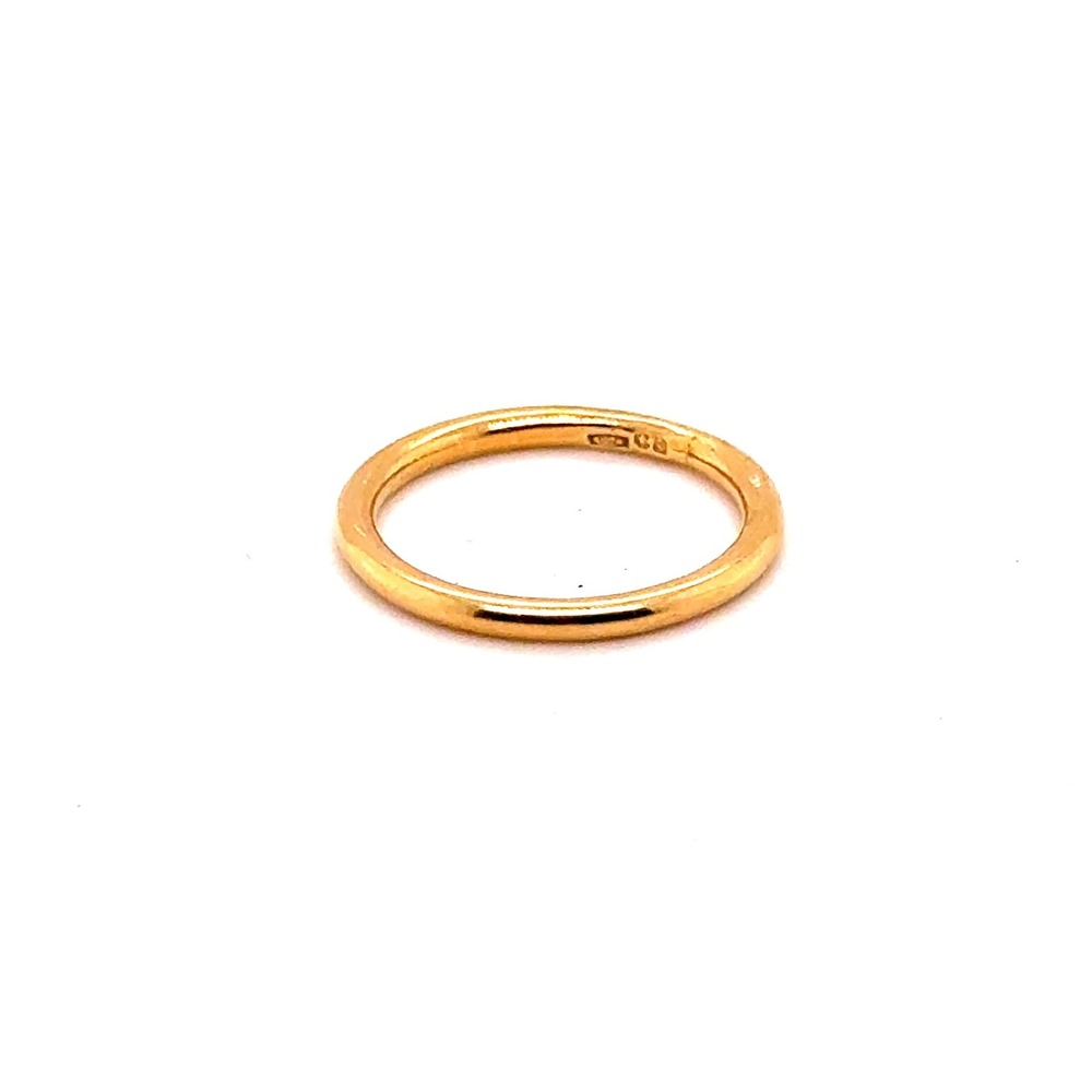 18k Yellow Gold Band Ring Size 5 Dainty Minimalist Stacking Wedding Band 1.1g